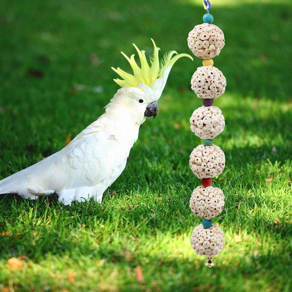 Bird Chewing Toy, Bird Sola Ball Toy with Bell, Bird Cage Accessories, Cage Toys for Cockatiel Parakeet Parrot Budgies Rat Hamster Chinchilla Rabbit Bunny African Grey