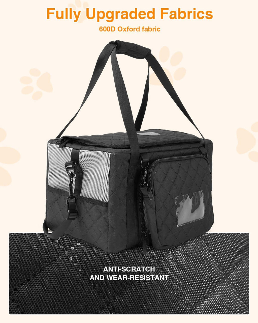 PETUX Small Cat Carrier - Pet Carrier Airline Approved for Kitten Under 10 lb - Escape-Proof, Foldable & Portable Cat Carriers for Travel, Vet Visits with Removable Bag, Safety Buckle ＆ Leash - Grey