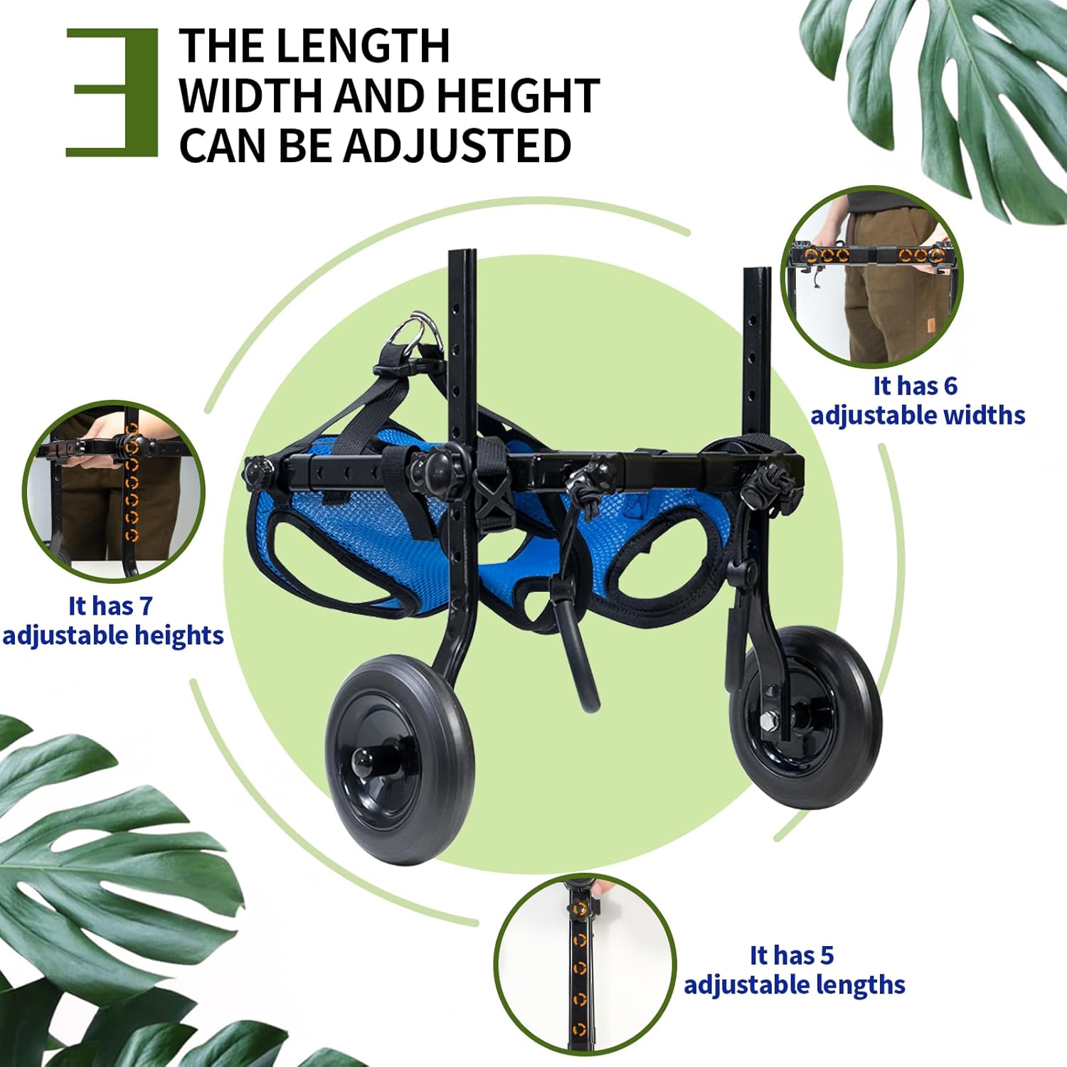 Pet Wheelchair for Leg Support Helps Senior， Wheelchair for Back Legs，Adjustable Pet Cart，Assist a paralyzed pet get Back on its feet，Support Leg Brace and Hip(Small)