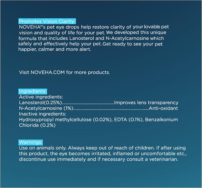 NOVEHA Pet Drops | Advanced Lanosterol Solution + NAC - Image 2