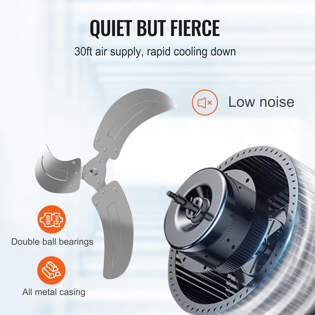 VEVOR Wall Mount Fan, 2 PCS 20 inch Oscillating, 3-speed High Velocity Max. 4000 CFM Industrial Wall Fan for Indoor, Commercial, Residential, Warehouse, Greenhouse, Workshop, Basement, Garage,Black