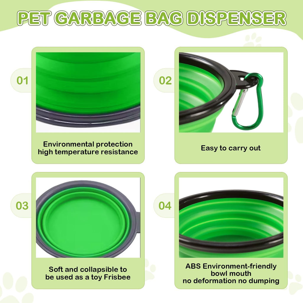 JIURUN Dog Treat Bag - Dog Training Treat Bag, Treat pouchs for Pet Training with Dog Treat Bag, Puppy Training Clicker, Collapsible Dog Bowl, 2 Dog Poop Bag