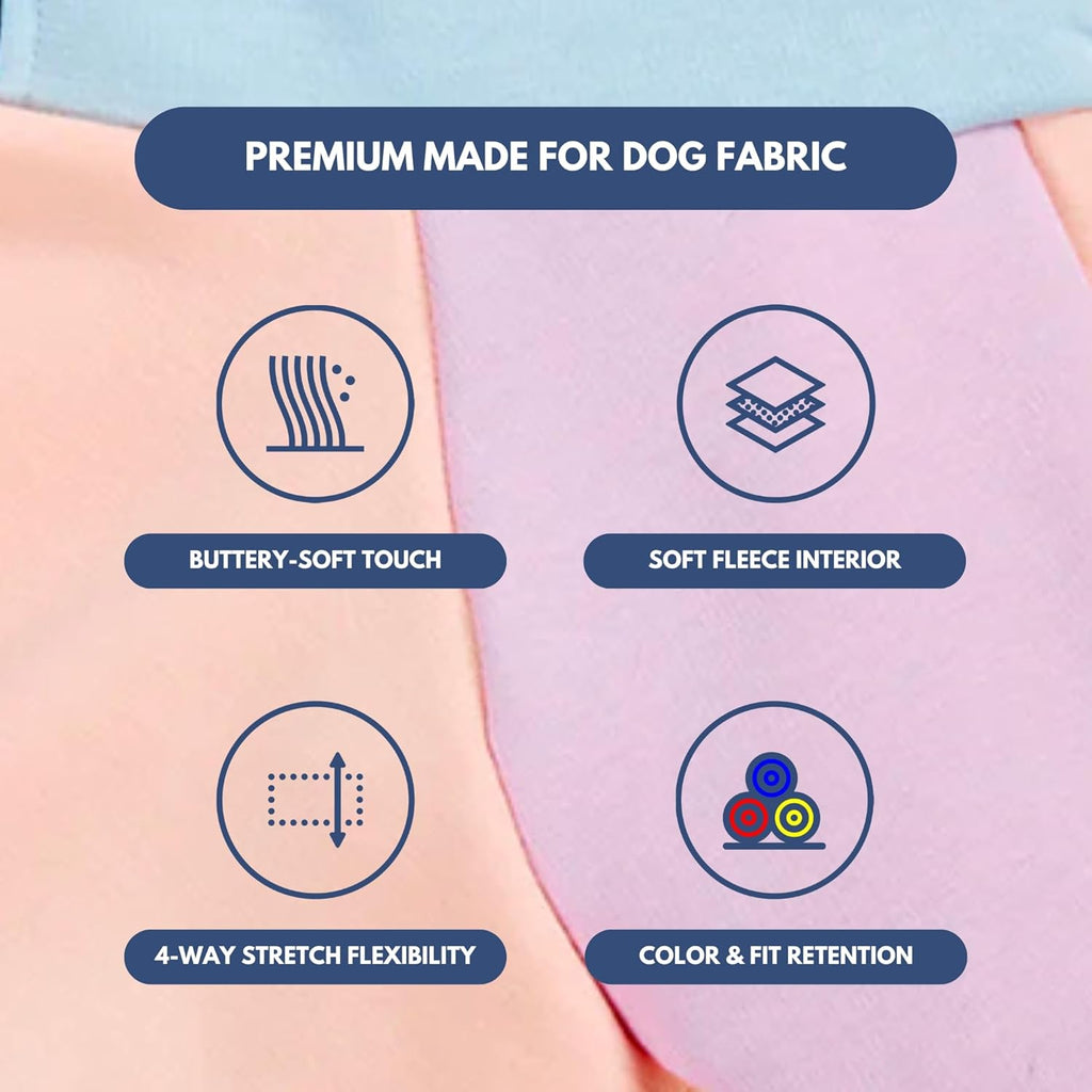 Spark Paws Dog Hoodie – Premium Dog Sweater for Small, Medium, and Large Dogs | Warm Outfits for French Bulldogs, Pitbull, Puppy, Winter Jacket Alternative - Cotton Candy - M