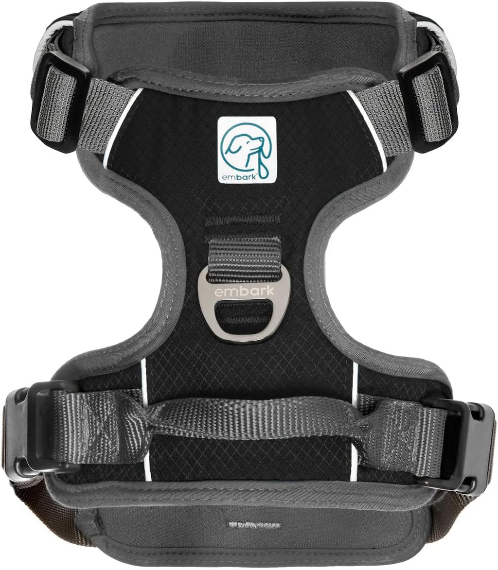 Embark Adventure Dog Harness, Reflective Trim No Pull Dog Harness for Large Dogs - Military Grade Nylon, Front Clip with Gel Lined Handle. Soft & Padded Puppy for Any Breed