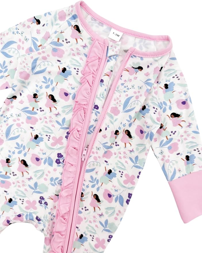 Bow Dream Baby Girl Clothing Footies Bamboo Rayon Baby Girl Clothes Baby Romper Jumpsuit Newborn-24 Months