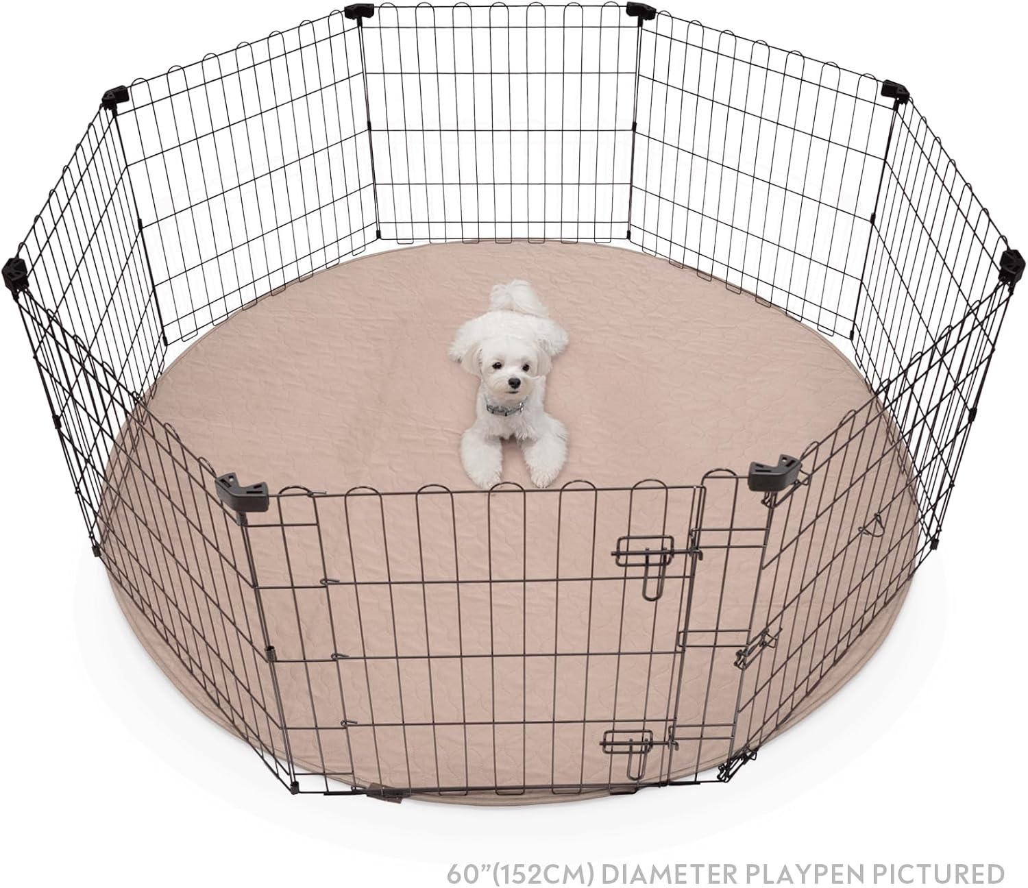 Paw Inspired Round Washable Pee Pad for Dogs | Reusable Puppy Pad for Potty Training, Whelping, Waterproof Mat | Leakproof, Non-Slip Liner (60" Extra Large Size, 1 Pack)