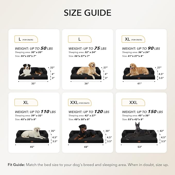 Orthopedic Dog Beds for Large Sized Dogs, Waterproof Egg Crate Foam Medium Dog - Image 5
