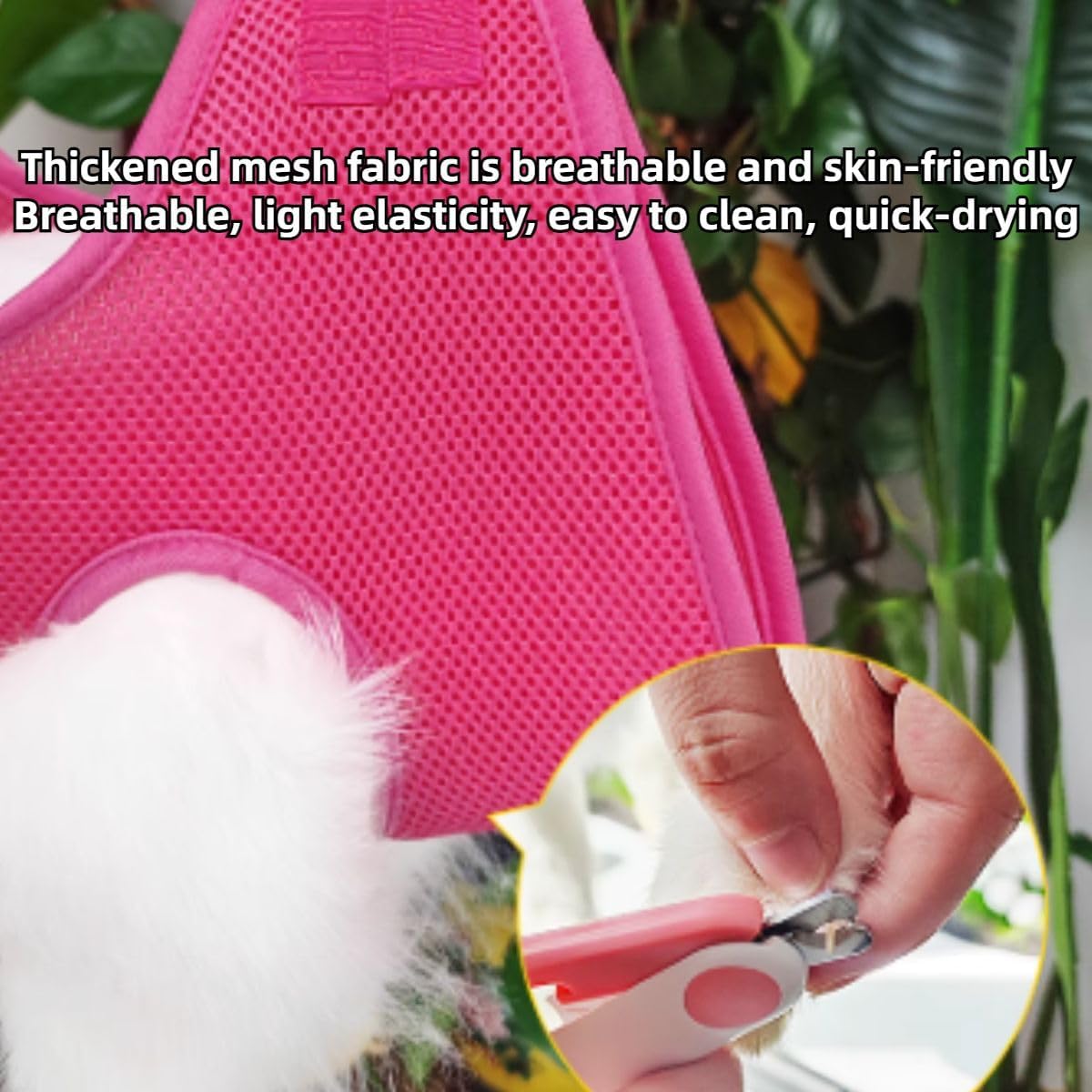 Rabbit Grooming Hammock with Safety Belt for Nail Clipping, Grooming, Bunny Bathing Bag for Nail Trimming, Cat Claw Care Bag, Small Animal Grooming Harness (Red,XX-Small)