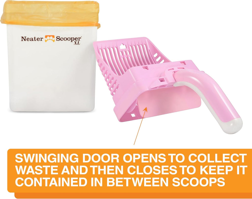 Neater Pet Brands Neater Scooper XL Cat Litter Scoop, 60 Refill Bags – Extra-Large Capacity Mess-Free Cat Litter Scooper with Bag for Large & Multiple Cats, Spill-Proof Litter Box Scooper with Holder