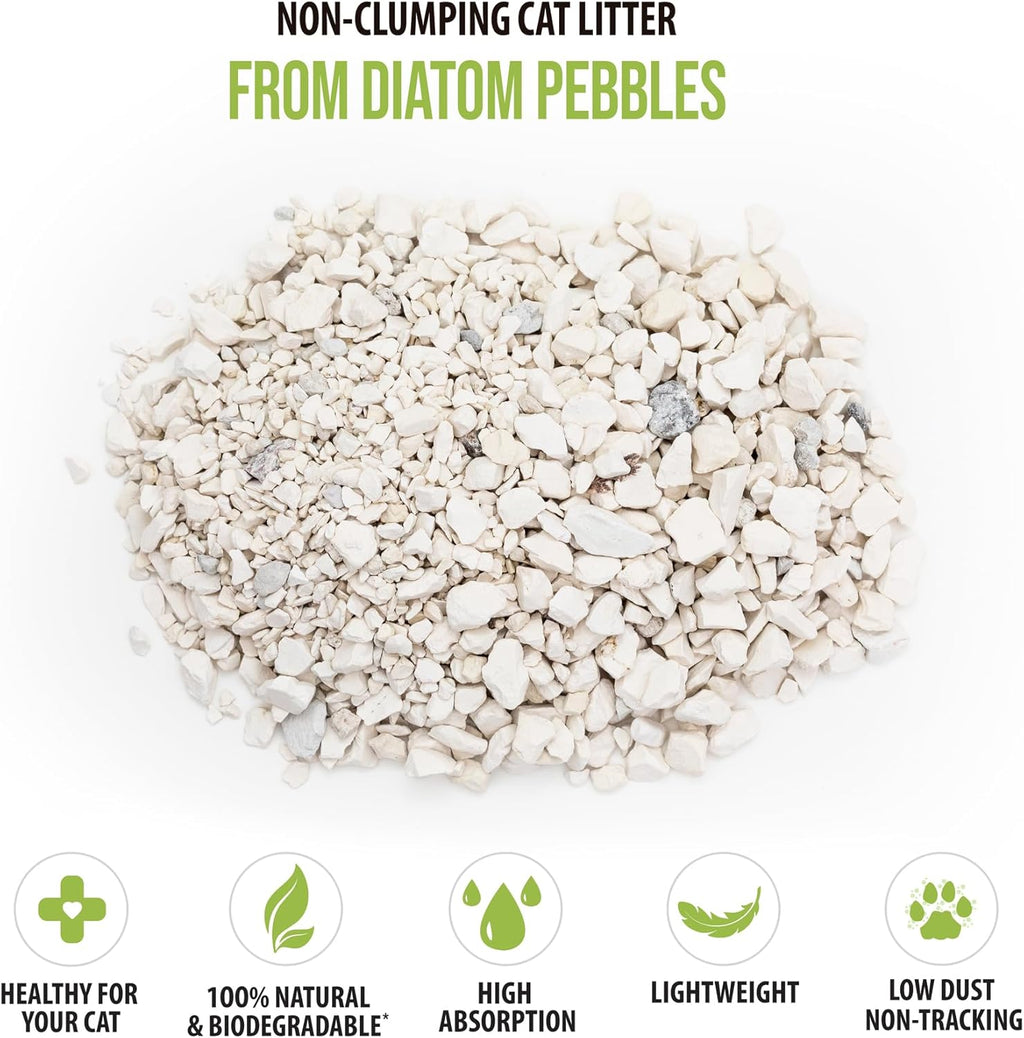 Skoon All Natural Cat Litter (3 Bags) - Original - Lightweight, Low Tracking, Non-Clumping Diatom Pebbles Absorb, Lock, and Seal Waste for Best Odor Control