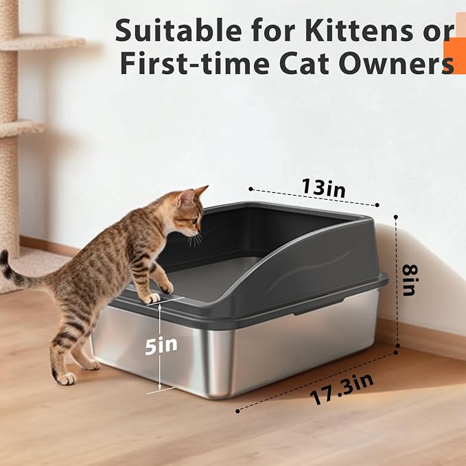 AIPERRO Stainless Steel Litter Box | Metal Kitty Litter Box - Image 5