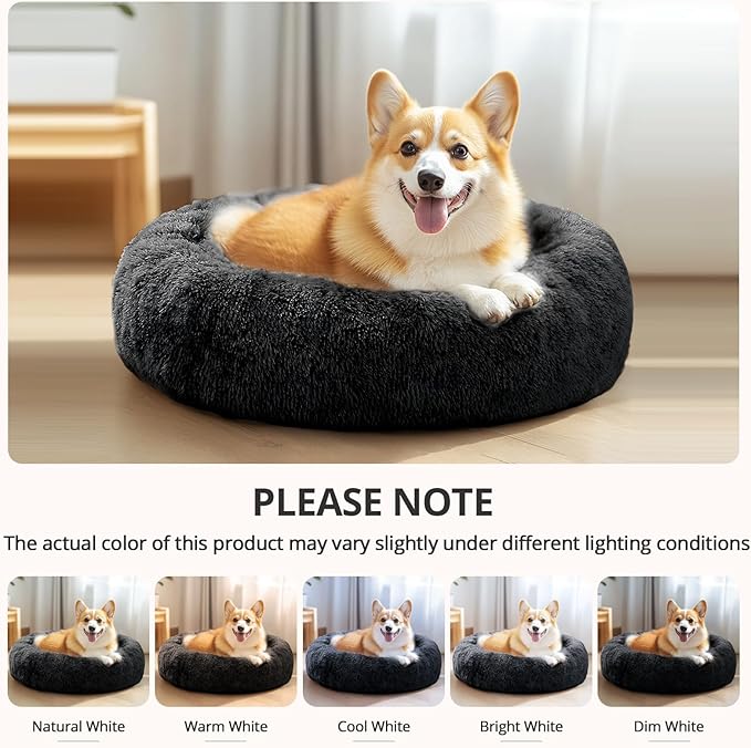 JOLLYVOGUE Calming Dog Beds Large Sized Dog, 36in Donut Washable Large Pet Bed - Image 6