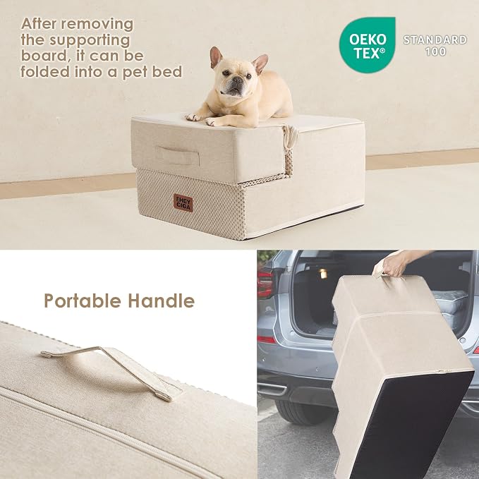 EHEYCIGA Dog Stairs for Small Dogs 13.5" H, 3-Step Dog Steps for Couch Sofa and - Image 5