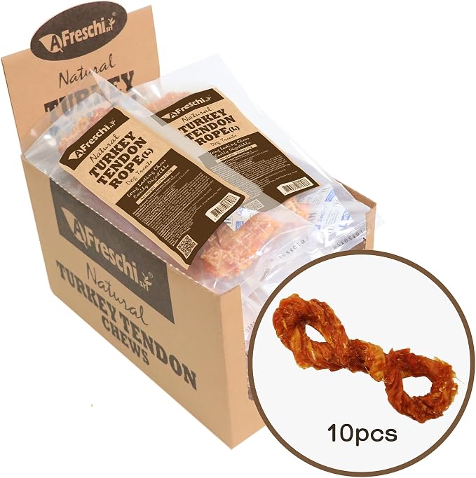 A Freschi srl Turkey Tendons for Dogs, USA-Sourced, Healthy Dog Treats by AFreschisrl