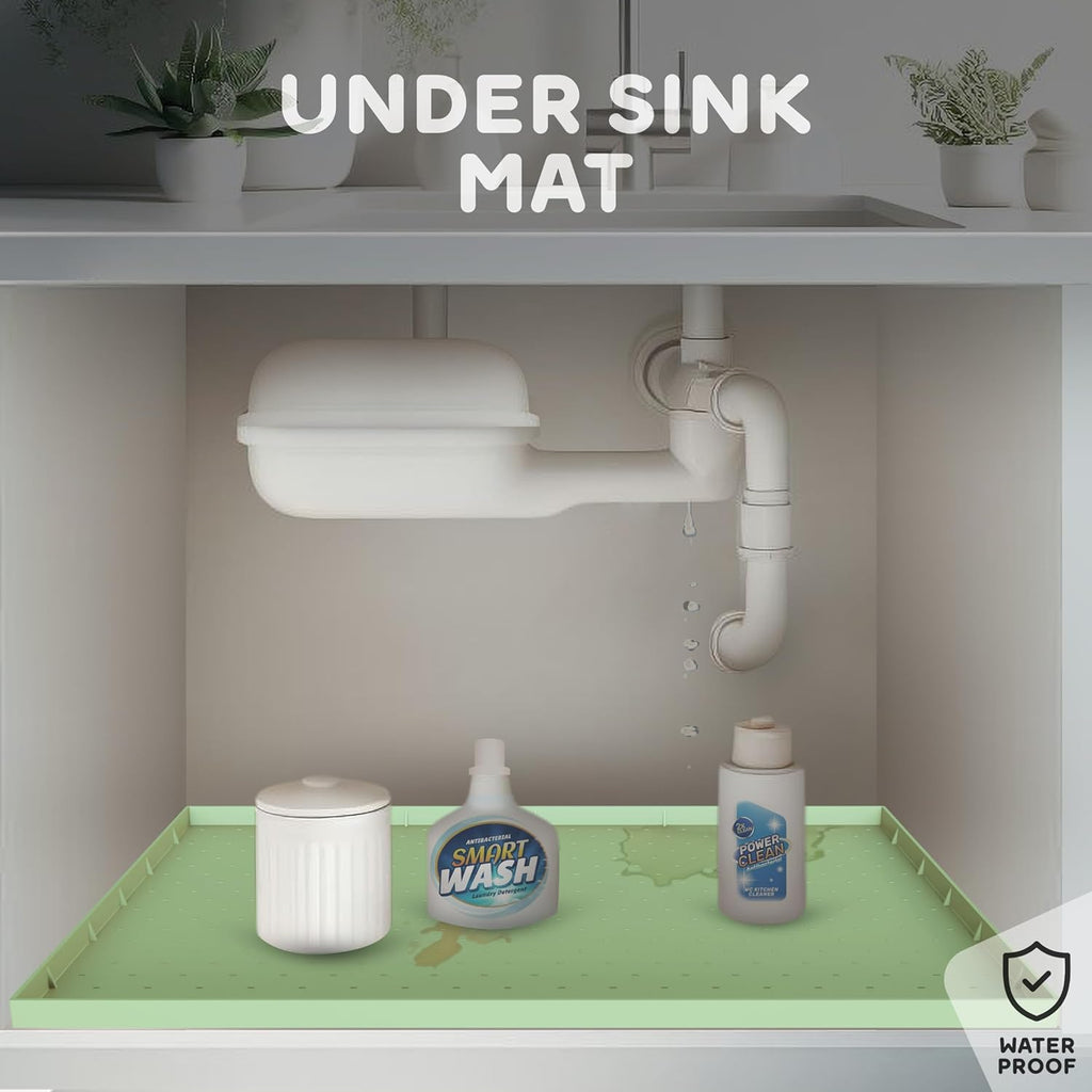 32x24x1” XL Dog Food Mat - All Purpose Under Sink Liner, Washer and Dryer Covers for The Top, Silicone Griddle Mat for Blackstone - Raised Edges Dog Mat for Food and Water Prevent Spill, Waterproof