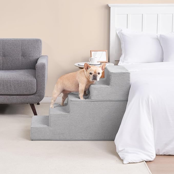 EHEYCIGA Dog Stairs for High Bed 25" H, 5-Step Extra Wide Dog Steps for Bed - Image 5