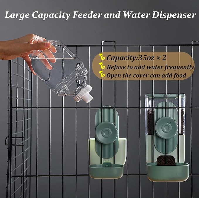 Kenond 35oz Hanging Automatic Pet Food Water Dispenser, Auto Gravity Pet Feeder - Image 3
