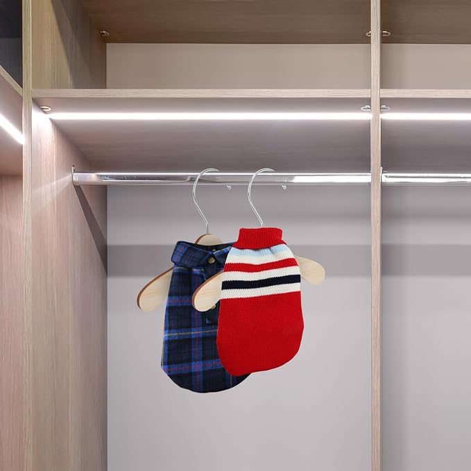 Wooden Dog Clothes Hangers 8.66 Inch Small Pet Apparel Hangers Wear-Resistant - Image 6