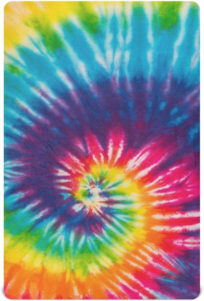 Tie Dye Rainbow Crib Sheets Soft Breathable Fitted Baby Crib Sheets Mattress Cover for Girl Boys, 52" x 28" x 9"