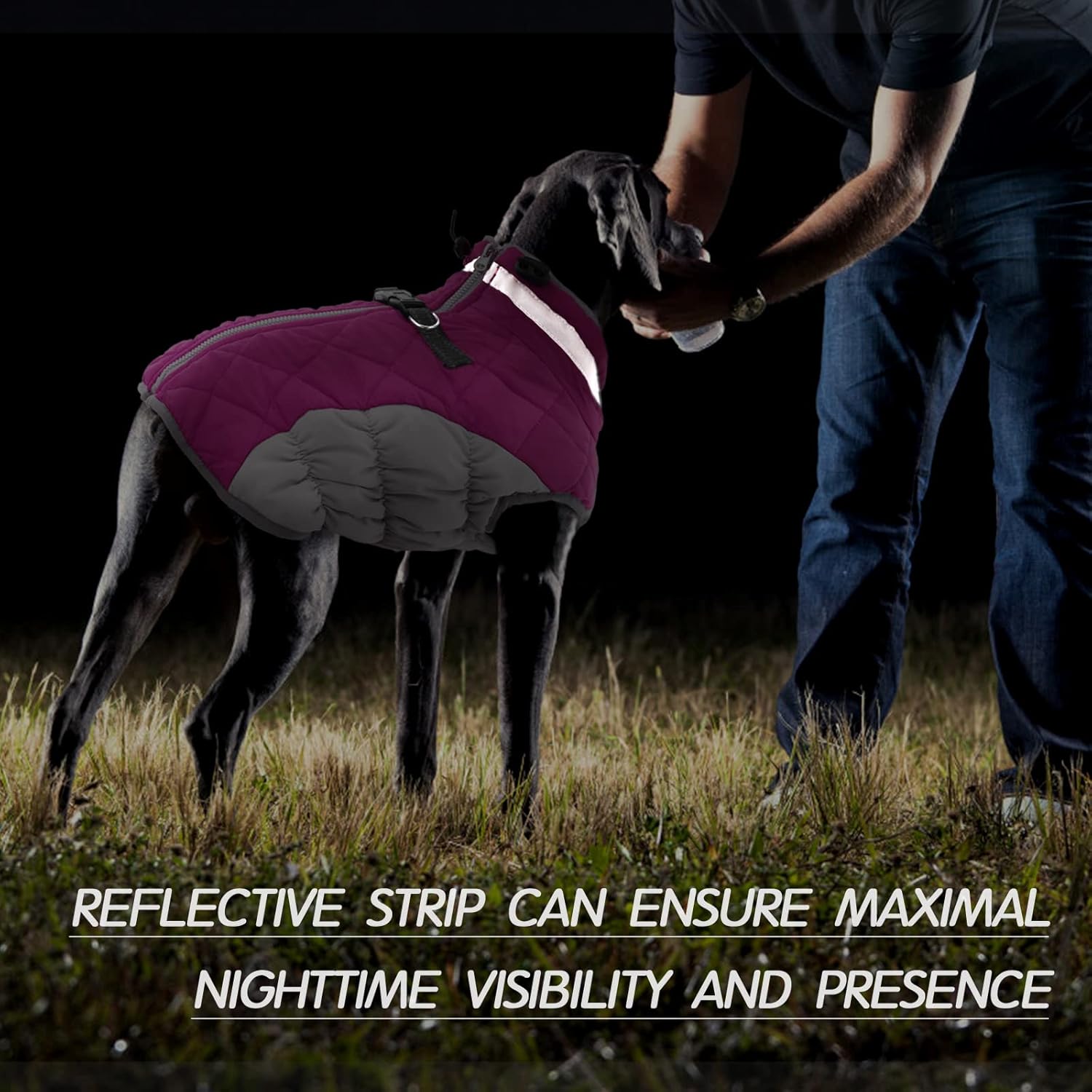 FUAMEY Dog Coat for Large Dogs,Waterproof Dog Winter Jacket with Harness Built in Puppy Cold Weather Coats Reflective Pet Vest with Zipper Warm Fleece Dogs Snowsuit Windproof Pink XXXL