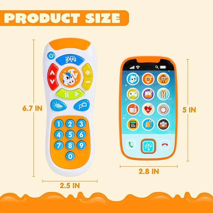JOYIN Smartphone Toys for Baby, Remote Control Baby Phone with Music, Learning Toy, Birthday Gifts for Infants, Kids, Boys and Girls, Gift for Christmas