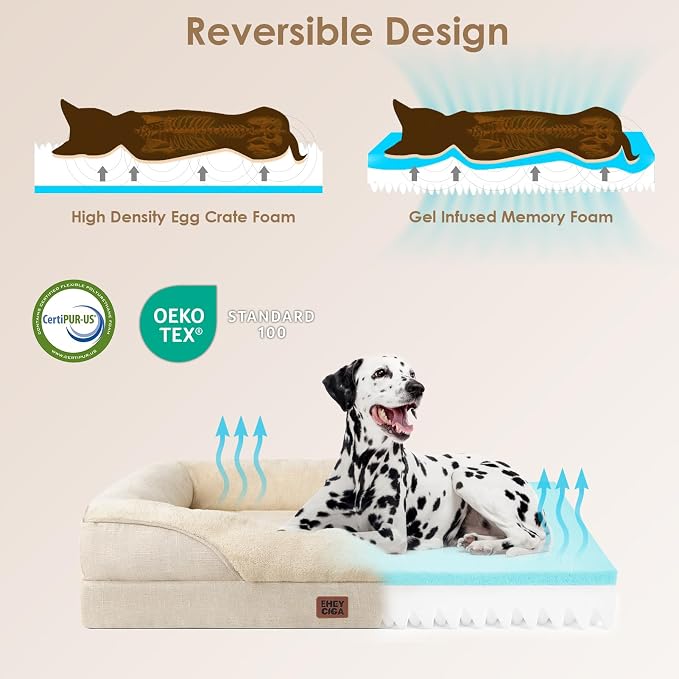EHEYCIGA Orthopedic Dog Bed for Medium Dog, Waterproof Liner & Washable - Image 3