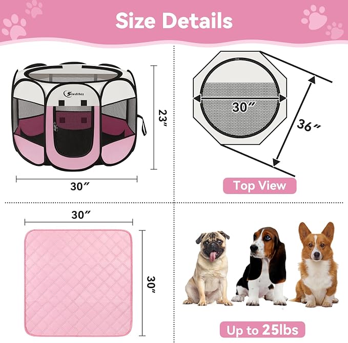 Siedihit Dog Cat Playpen, Puppy Pet Playpen Indoor - Image 7