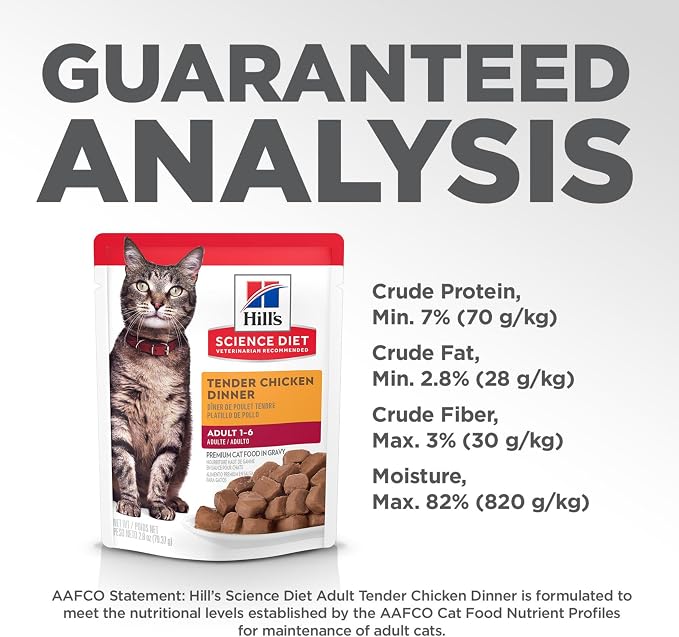Hill's Science Diet Adult 1-6 Wet Cat Food, Tender Chicken, 2.8 oz. Pouches - Image 10
