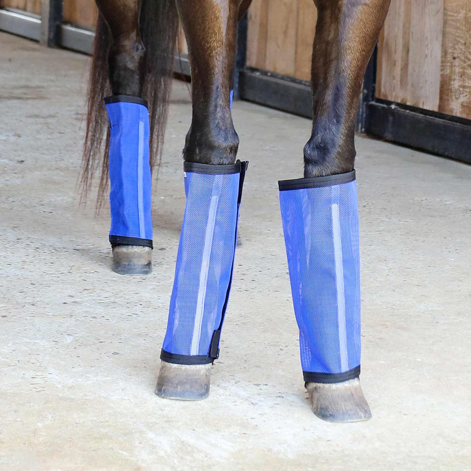 Jeffers Romper Stomper Fly Boots for Horses - Grey, Large – Breathable Mesh Leg Wraps for Insect Protection, Stable Accessories for Summer Turnout, Ride Gear, Horse Hoof & Leg Care - 4 Pack