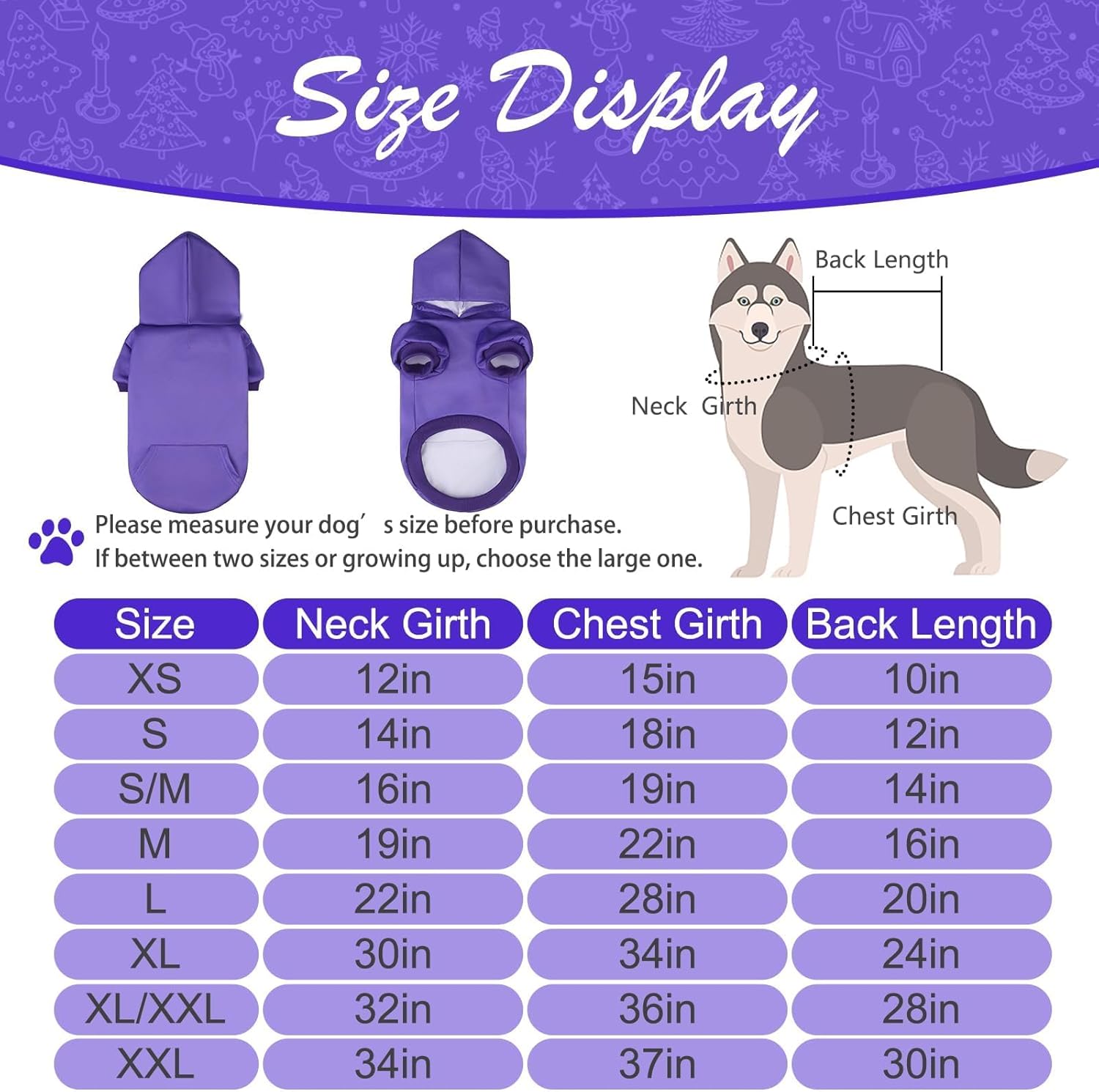 KOOLTAIL Basic Dog Hoodie - Soft & Warm Dog Hoodie Sweater with Leash Hole and Pocket, Dog Winter Coat, Cold Weather Clothes Sweatshirt for Small Medium Large Dogs Puppy Cat Boys Girls Purple S