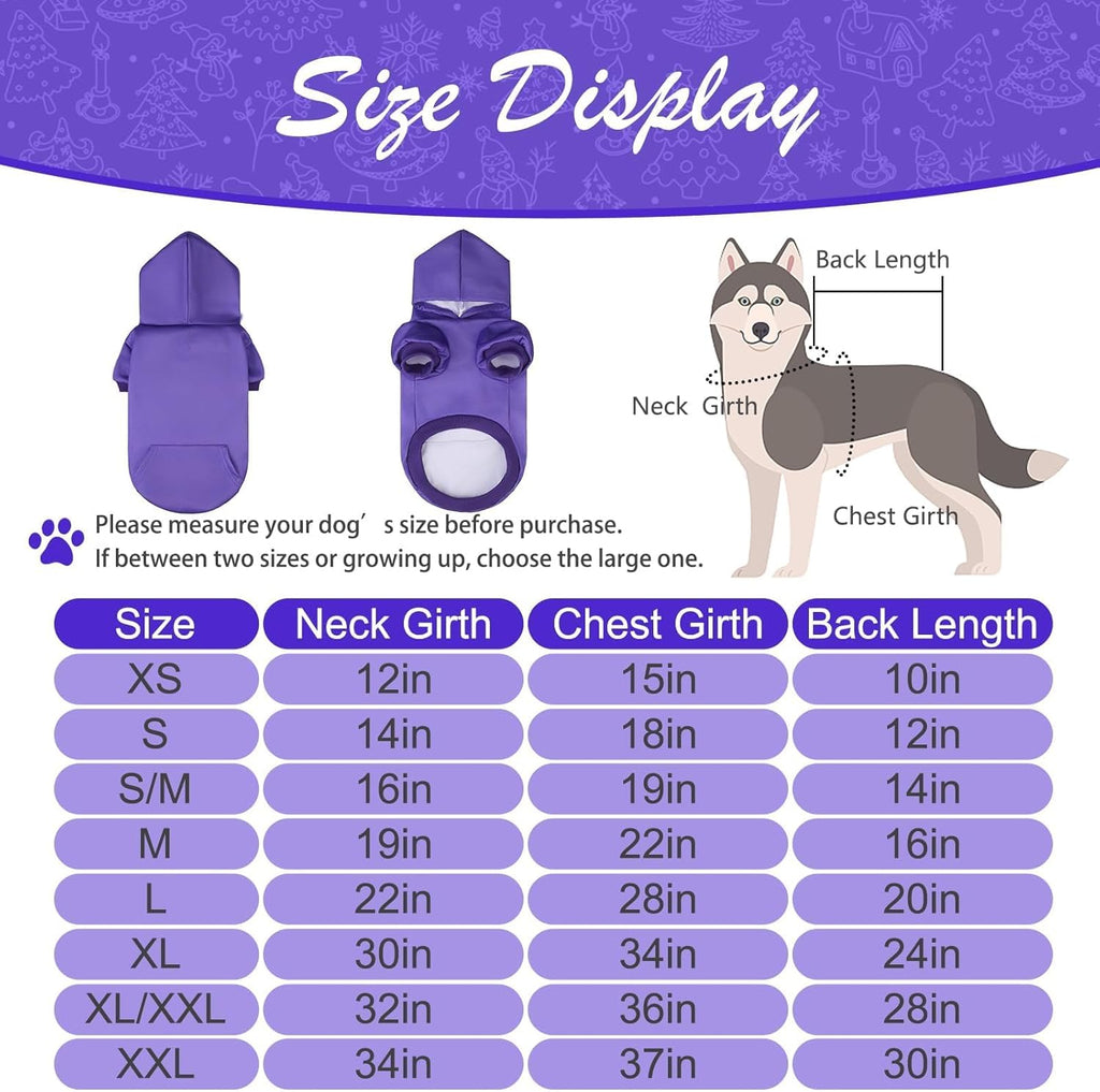 KOOLTAIL Basic Dog Hoodie - Soft & Warm Dog Hoodie Sweater with Leash Hole and Pocket, Dog Winter Coat, Cold Weather Clothes Sweatshirt for Small Medium Large Dogs Puppy Cat Boys Girls Purple M