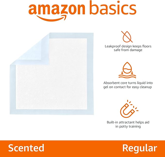 Amazon Basics Scented Dog and Puppy Potty Training Pee Pads, 5-Layer Leak-Proof - Image 2