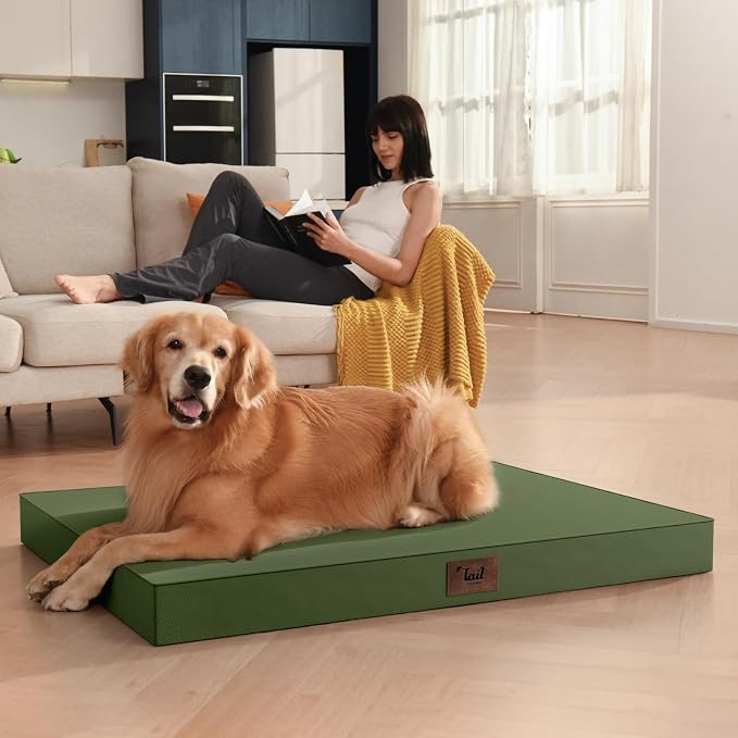 Outdoor Large Washable Dog Bed, Orthopedic Egg Crate Foam Dog Crate Mat - Image 4