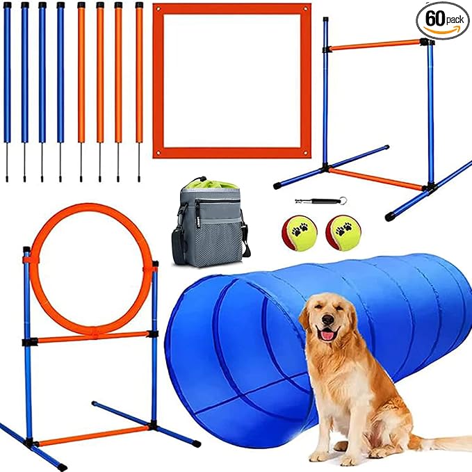Dog Agility Training Equipment, 60-piece Dog Obstacle Course Training Starter by JMMPOO