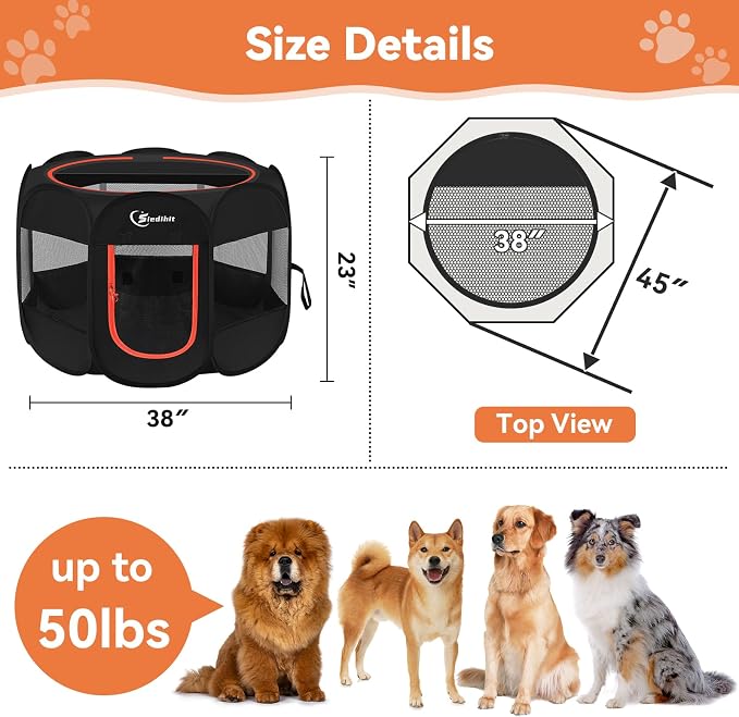 Siedihit Dog Playpen, Large Puppy Pet Playpen, Dog Crate Tent Cage - Image 3