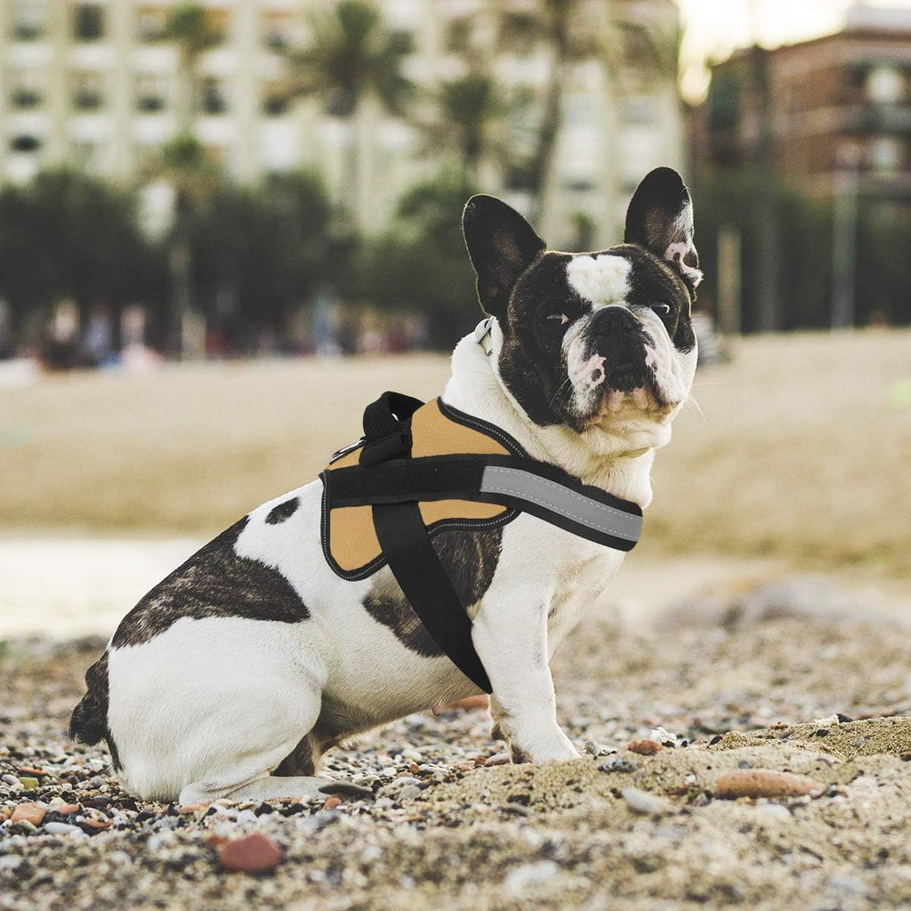 Bolux Dog Harness, No-Pull Reflective Dog Vest, Breathable Adjustable Pet Harness with Handle for Outdoor Walking - No More Pulling, Tugging or Choking (Army Yellow, L)