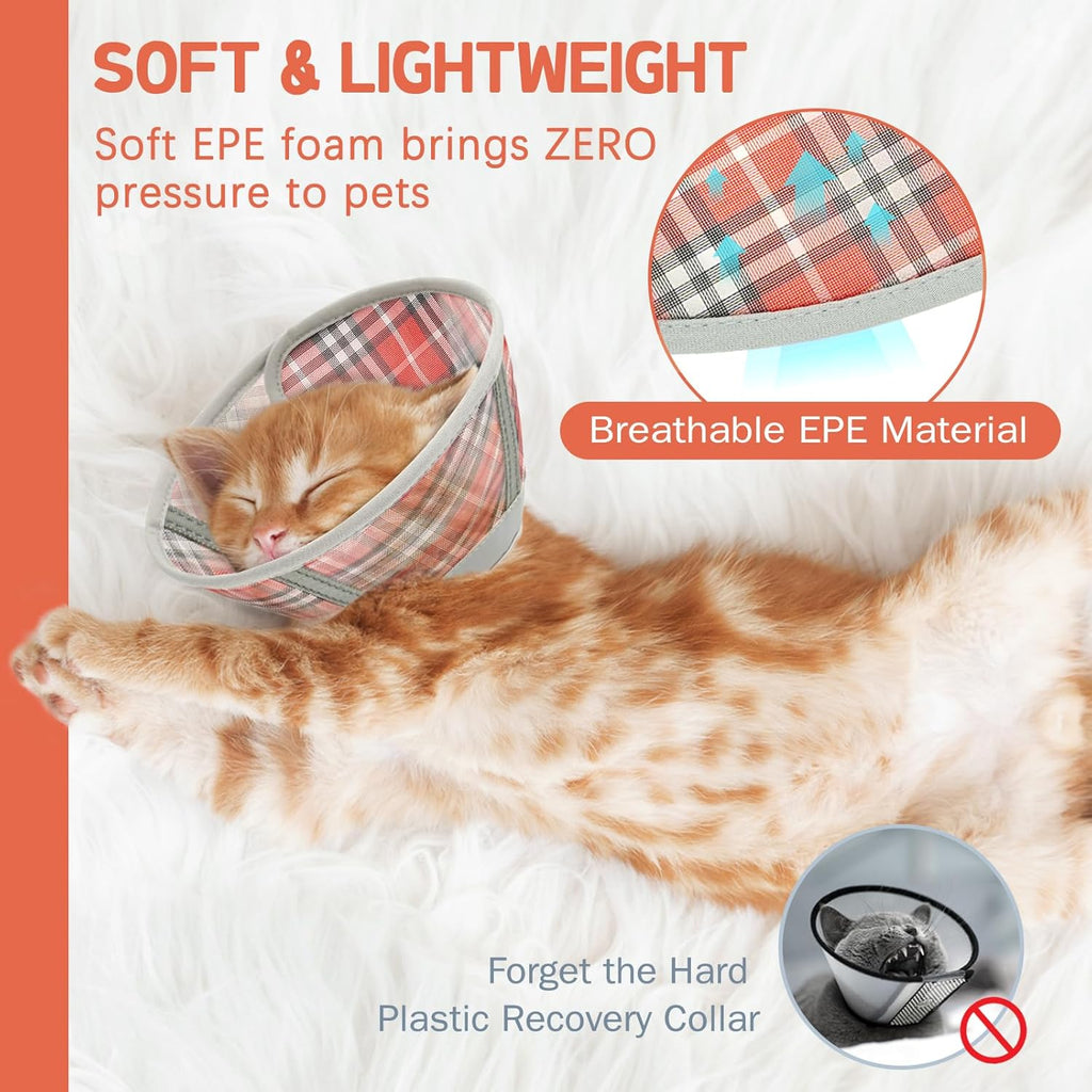 Cat Cone Collar Soft, Cat Recovery Collar for Large Medium Small Cats Kittens, Pet Cone Alternative After Surgery
