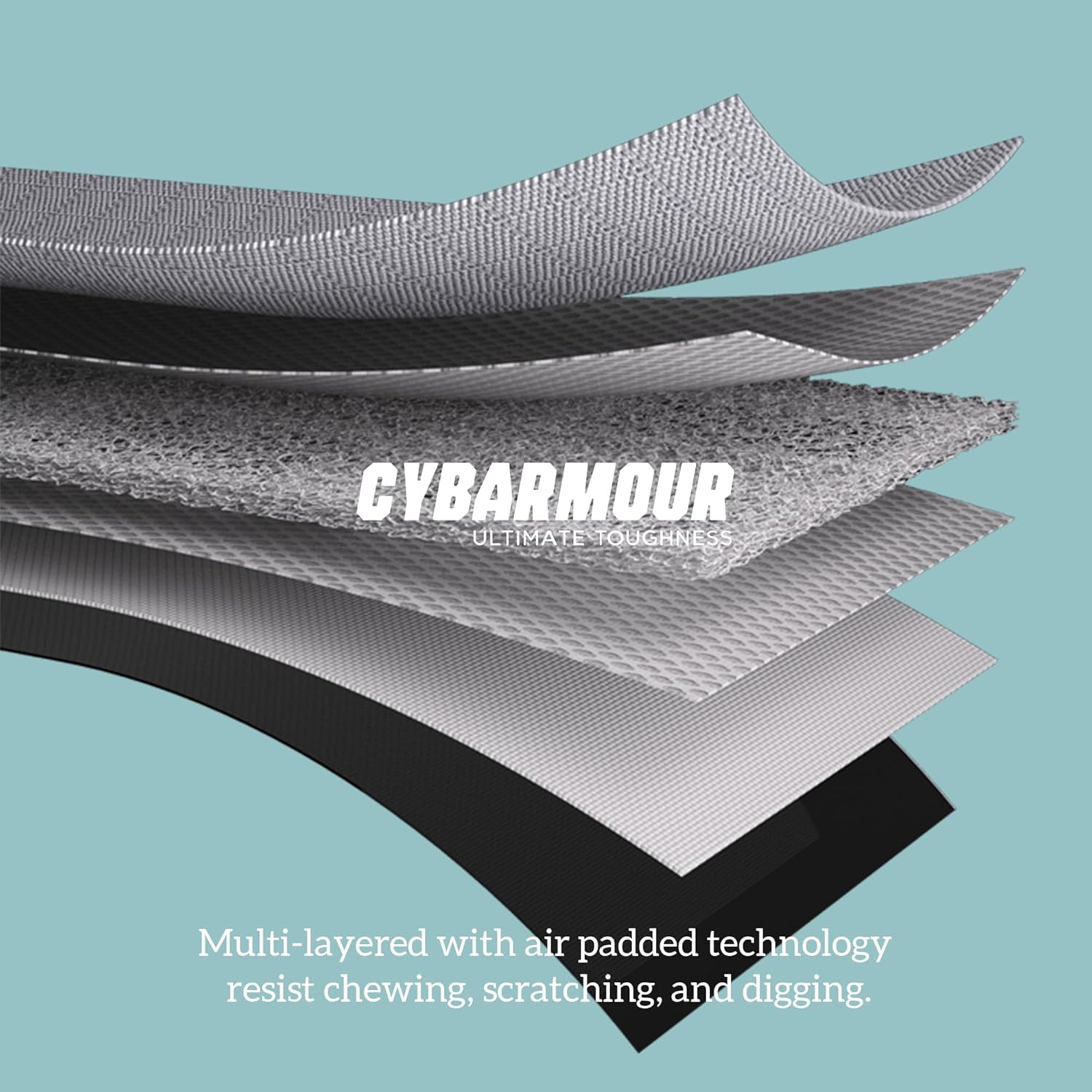 Cybarmour Indestructible Dog Bed - Outdoor Waterproof Chew Proof Dog Crate Pad - Orthopedic Kennel Mat for Aggressive Chewers - Large Breeds & Fits 36-Inch Crate - 35"x22", Limestone