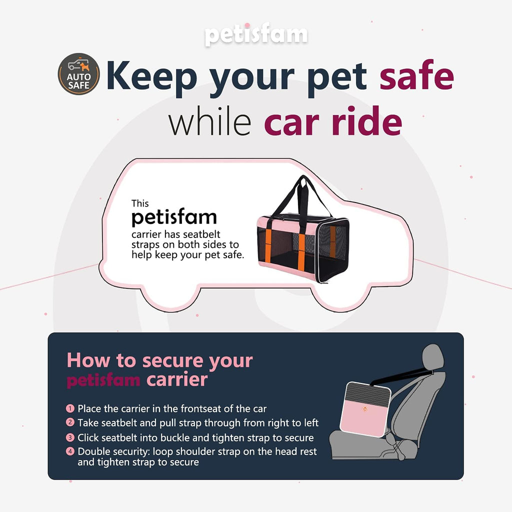Easy Top Load Large Cat Carrier for Large and Medium Cats, Small Dogs. Easy to get cat in, Carry, Storage, Clean and Escape Proof, Pink