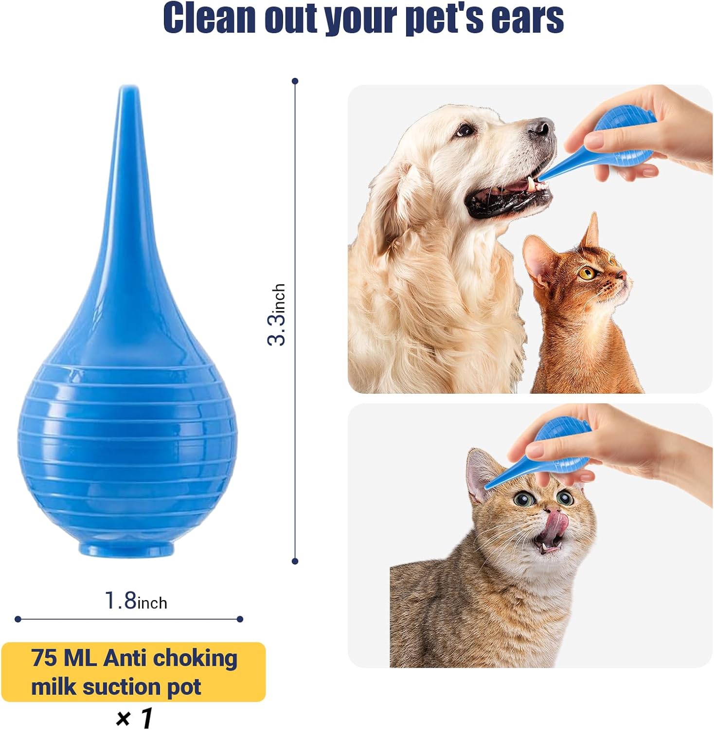 Newborn Puppy Kitten Small Animal Sterile Mucus Extractor Suction Catheter, Animal Kid Puppy Kitten Tube Feeding Kit 8 FR Red Feeding Tubes with 20ml Syringes and Bulb Aspirator