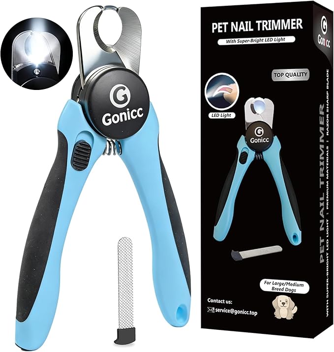 gonicc LED Pet Nail Clippers for Dogs & Cats, Light-Up Dog Nail Trimmer by gonicc