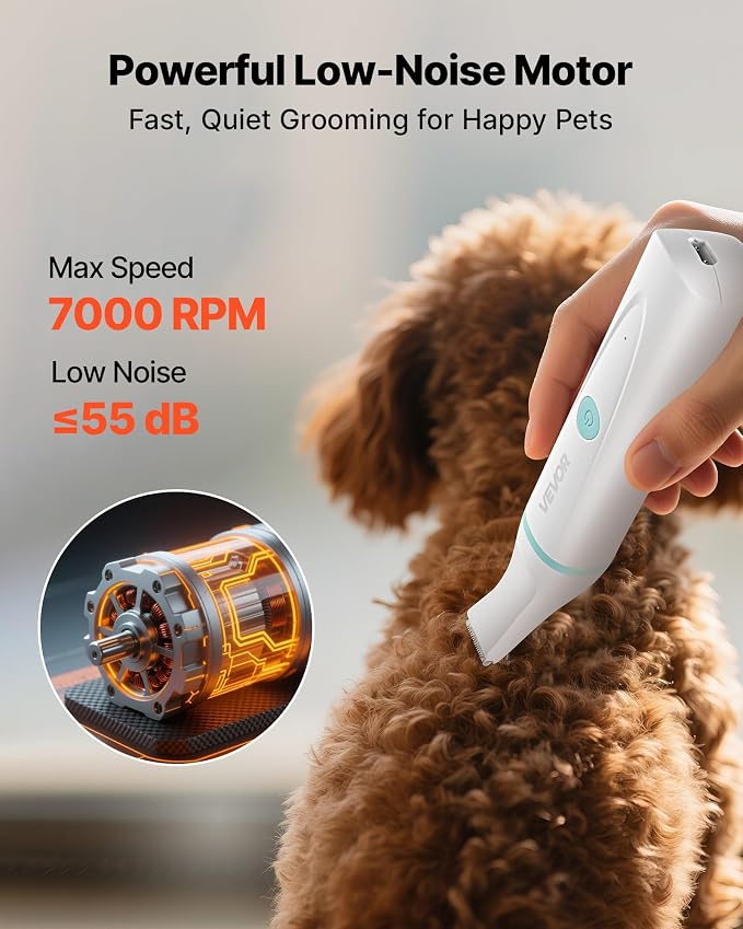 VEVOR Dog Clippers for Grooming, 4 in 1 Dog Grooming Kit, Low Noise, - Image 4