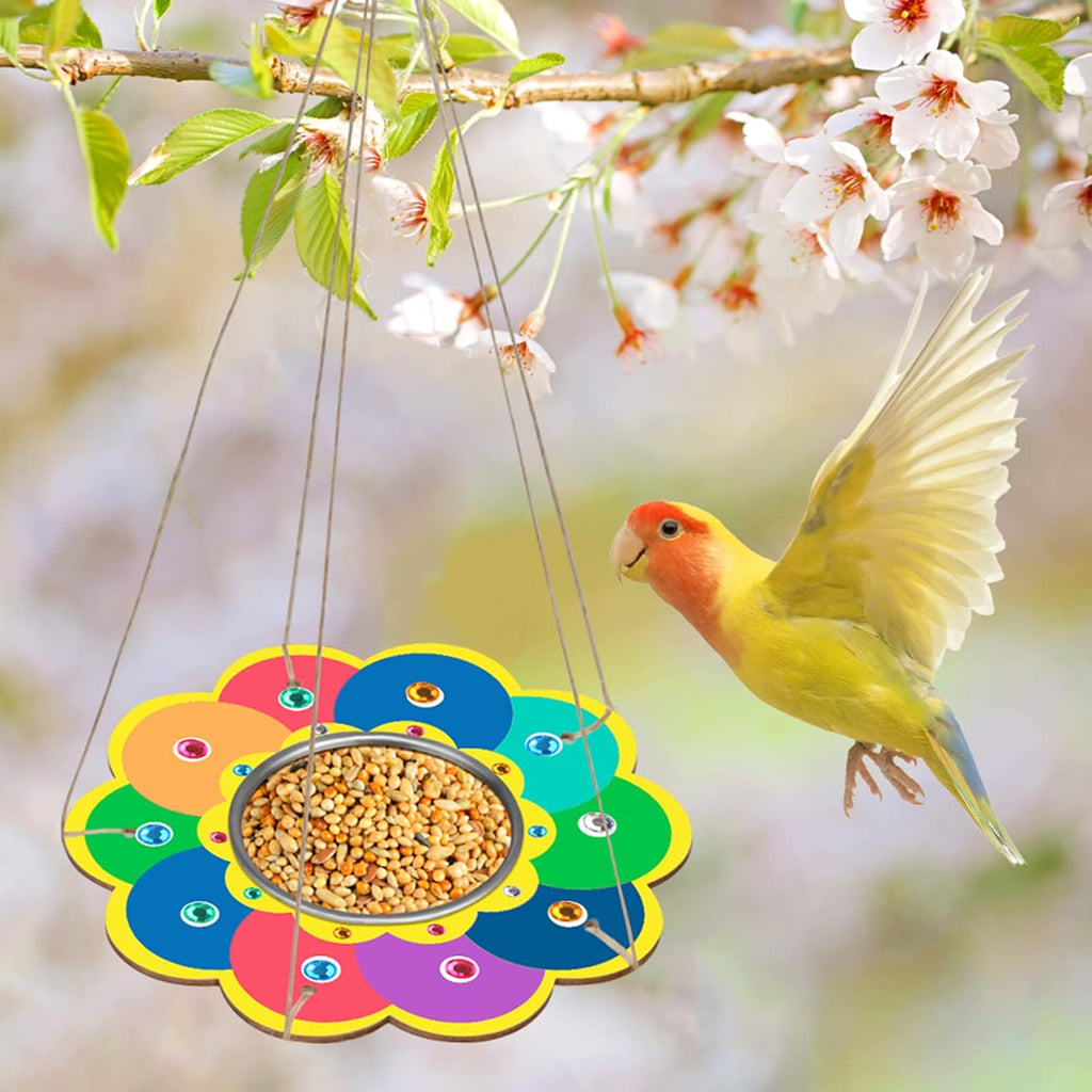 Fennoral 4 Pack Bird Feeder Kits for Kids Make Your Own Bird Feeders Wooden Arts and Crafts for Kids Ornaments DIY to Paint Bird Feeders Craft for Spring Winter Garden Outdoor Activities Project