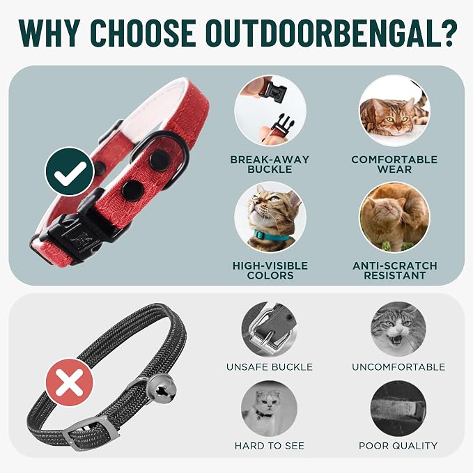 OutdoorBengal Black Cat Collar Breakaway, Soft Padding - Image 3
