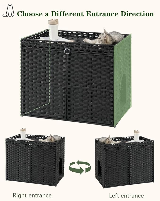 SETVSON Cat Litter Box Enclosure Furniture, Hidden Litter Box, Cat Litter Box - Image 7
