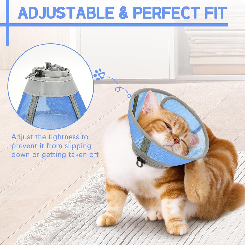 Cat Cone Collar Soft, Cat Recovery Collar for Large Medium Small Kittens, Kitty Cone Alternative After Surgery