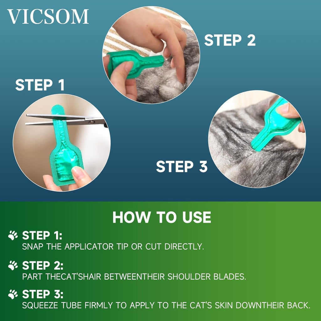 Flea Treatment for Cat Flea and Tick Prevention for Cats Kitten, 6-Month Supply, Cat Flea Treatment & Control, Repellent, Fast Acting Topical Drops for Cats, Over 1.5 lbs, 24-Hour Protect