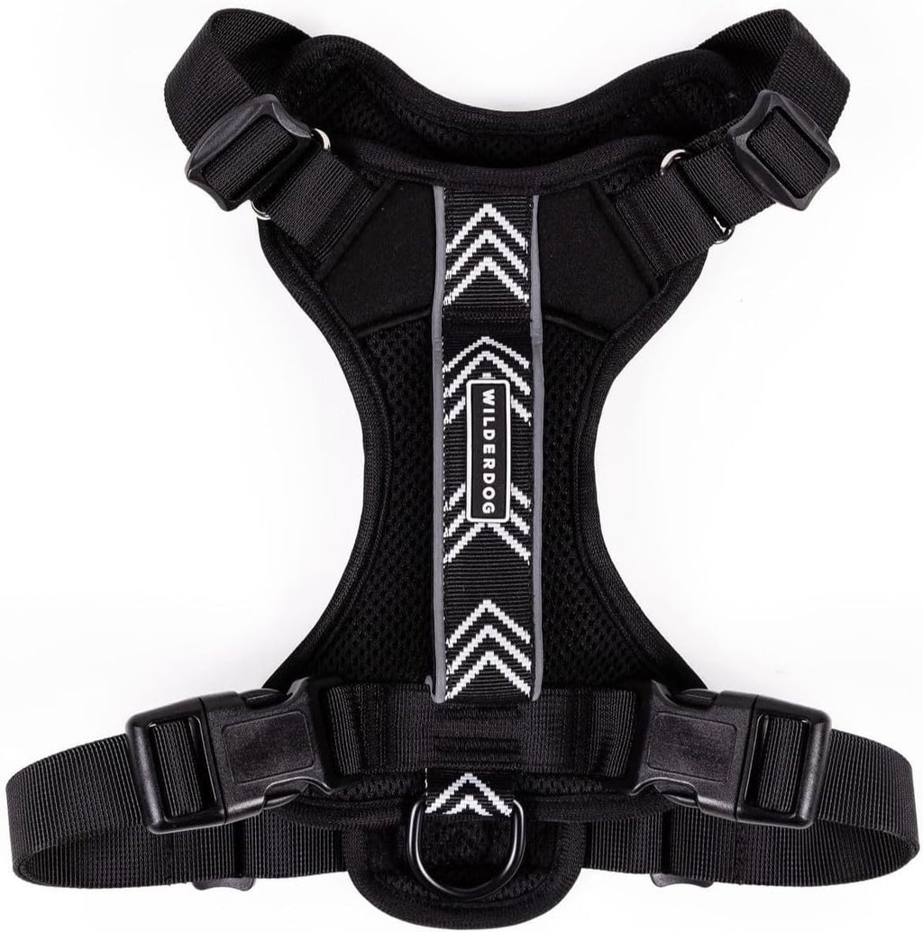 Wilderdog Lightweight Dog Harness with Reflective Straps - Medium - Black