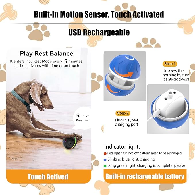 Interactive Dog Toys Dogs Ball, Moving Dog Toy - Image 4