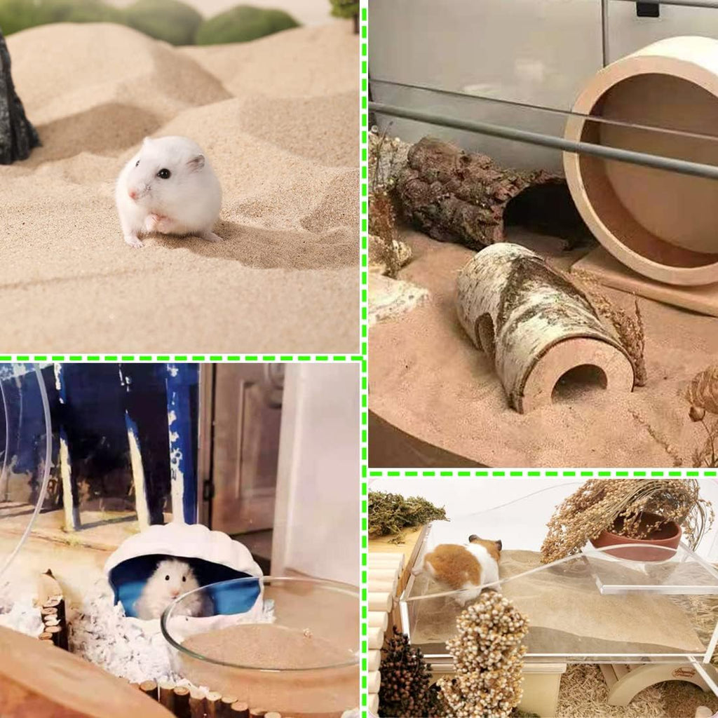 Hamster Bath Sand, 3lb Dust Free Desert Sand or Potty Litter Sand for Hamster Chinchillas Gerbil Syrian Mice Small Animals(Beige)